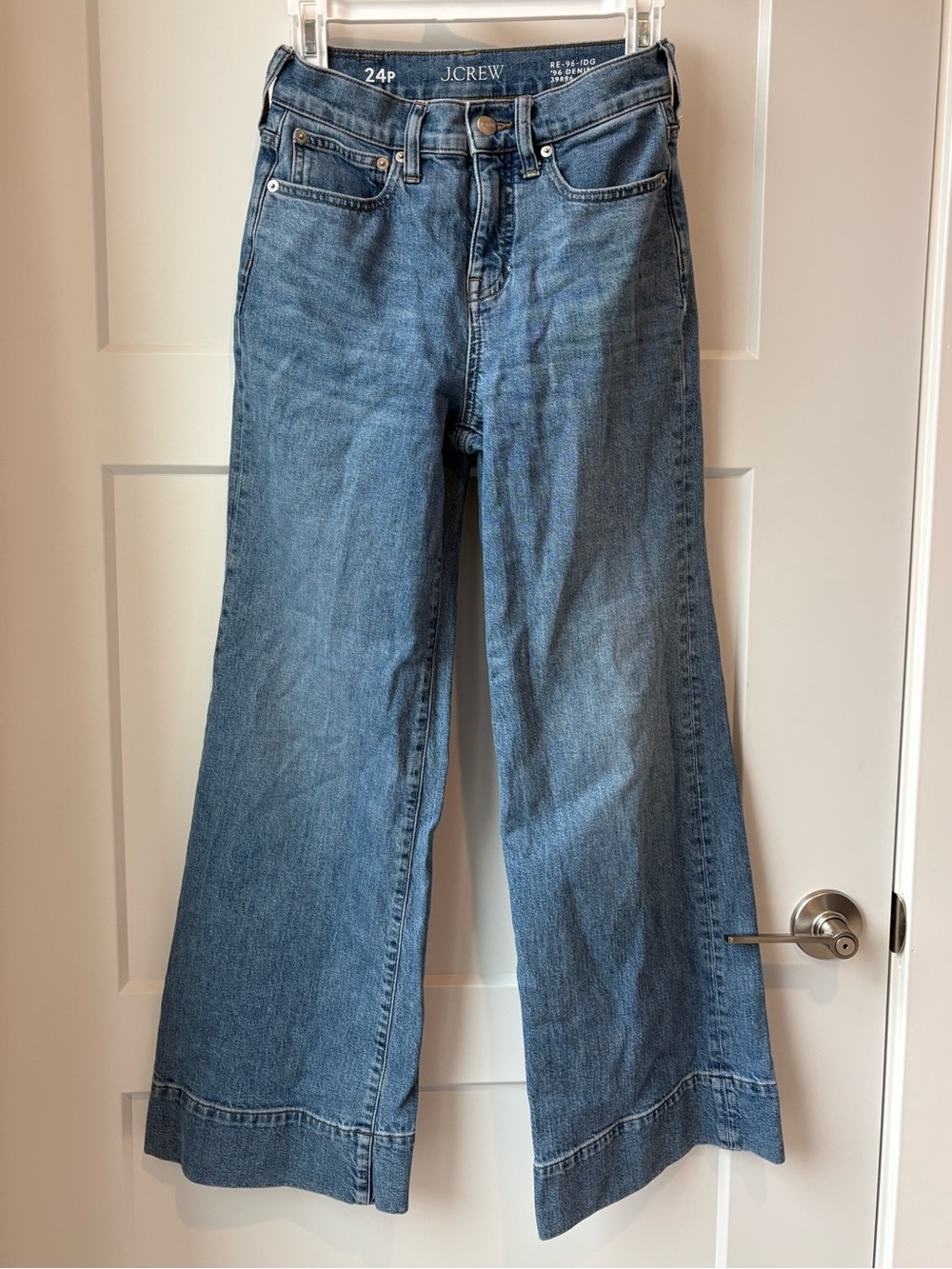J. Crew Women's Wide-Leg ‘96 Denim Trouser - Jeans in Medium Blue